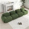 Bladez Divano Modulare Moderno a 4 Posti in Cord con Braccioli Curvati, Senza Montaggio, Poltrone Cloud Combinabili, per Soggiorno (Verde, 4 Posti)