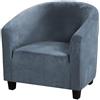 Surwin Copripoltrona 1 Posto Elasticizzato, Monopezzo in Velluto Copripoltrona con Cuscino Separato Lavabile Fodera per Poltrona Fodere Copripoltrona per Soggiorno, Ufficio (Grigio Blu)