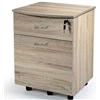 Argonauta Cassettiera da ufficio rovere con cassetti chiave e rotelle cm 42 x 40 x 55 h