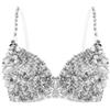 GRRKDFQ Lingerie Donna Sexy Lingerie Bralette con Paillettes, Argento, C