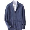 HNVAVQ Cardigan Uomo,Giacca in Maglia 100% Cashmere,Maniche Lunghe, con Bottoni,Pullover in Puro Cashmere Maglione con 2 Tasche