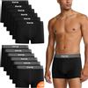 Smart Sir Boxer da uomo, confezione da 12 pezzi, in cotone, 6 x nero + 6 x nero (vita grigia), L