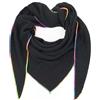 Gloop Foulard triangolare XXL da donna, non graffia la pelle, Nero , Taglia | Sciarpa autunnale estiva sottile morbida in molte combinazioni di colori, sciarpa leggera, made in Italy