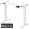 VASAGLE Scrivania Regolabile in Altezza Elettrica, Struttura per Scrivania, Supporto per Tavolo Senza Piano, con 2 Ganci, Funzione Memory con 3 Altezze, Acciaio, Bianco Opaco LSD021W01V2