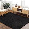Livabliss Surya Tappeto shaggy moderno, per soggiorno, sala da pranzo, camera da letto, morbido tappeto shaggy per camera da letto, pelo morbido e facile da pulire, tappeto grande, 160 x 213 cm, nero