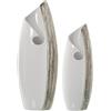 DRW Set di 2 vasi da Tavolo in Ceramica in Bianco e Argento 19 x 15 x 50 cm e 15 x 12 x 40 cm, 19x15x50cm y 15x12x40cm