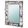HAKU Appendiabiti da Parete Vintage, MDF, Metallo, Specchio - Dim. L 55 cm x A 75 cm x P 8 cm, Stile Industriale