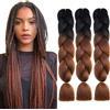 Saisifen Capo per Trecce Ombre 3 Confezioni 60 cm Trecce Twist e Crochet per Donne e Bambini #B29 Nero su Marrone Scuro