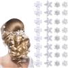 Tucnoeu 32 fermagli decorativi per capelli da sposa e matrimoni, con fiori bianchi, mini clip per donne carine piccole clip a fiore per matrimoni, spose, balli, feste e occasioni speciali