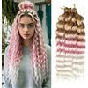 Labooe Ocean Wave Braiding Hair for Black Women Deep Wave Crochet Hair Ocean Wave Crochet Synthetic Hair Extension for Boho Braids (27/Pink/60#, 18inch-3packs)