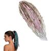 Generico Coda di cavallo elastica dread, extensiones De Cabello,boho intrecciato a mano con perle e conchiglie, semplice fissaggio elastico a coda di cavallo in un minuto, code di cavallo avvolte