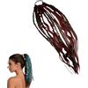 Generico Coda di cavallo elastica dread, extensiones De Cabello,boho intrecciato a mano con perle e conchiglie, semplice fissaggio elastico a coda di cavallo in un minuto, code di cavallo avvolte