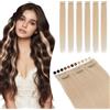 Elailite Extension Capelli Veri Clip Biondi Remy Human Hair Naturali Set da 6 Ciocche Singole con Silk Lace 30cm 33gr per Volume/Mèches (#60 Biondo Platino)