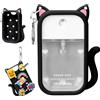RUISOPE Custodia in Silicone per Spray Disinfettante Mani, Simpatico motivo a gatti, Cover Protettiva Portatile con Portachiavi per Igienizzante Mani Spray, Accessori da Viaggio (Nero)