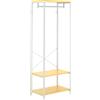 Mobile Appendiabiti 2 In 1 Con Ripiano A 2 Livelli, In Acciaio E Truciolato, 60x40x167.5 cm
