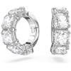 Swarovski Orecchini a clip Millenia, Taglio squadrato, Bianchi, Placcato rodio