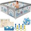 Baubli Parco giochi bebè 150 x 180 cm + tappetino per bambini + 60 palline + impugnature + borse per il trasporto - box bebè con rete traspirante - parco giochi bebè - Playpen Bebe (150 x 180 cm)
