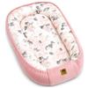 Pimko Velluto multifunzionale bozzolo per bambini riduttore per Letto neonato lettino da viaggio culla babynest cotone 55x90cm (Roso)