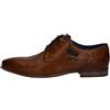 bugatti Uomo Scarpa bassa da business realizzata in pelle di alta qualità, derby dal design minimalista, Marrone Cognac, 48 EU