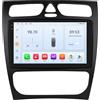 Happiq Autoradio con Bluetooth - CarPlay - Per Mercedes-Benz Classe C / Classe CLK (W203/W209/S203/A209/W168) - Serie QS Android 14 - 4 GB RAM / 32 GB - Navigazione - Multimedia - 4G/WiFi