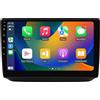 Happiq Autoradio con Bluetooth e CarPlay per Skoda Fabia 2 (2007-2014) - Compatibile con Apple e Android - Stereo - Sistema di navigazione - Serie W - 2 GB di RAM / 32 GB di memoria