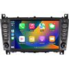 Happiq Autoradio con Bluetooth e CarPlay per Mercedes-Benz Classe C W203/W209 e CLK200 - Compatibile con Apple e Android - Impianto stereo con sistema di navigazione - 2 GB di RAM, 32 GB di memoria interna, display da 8"