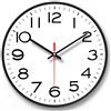OEM NUOVO Orologio da parete con cornice nera e copertura in vetro, ticchettio silenzioso, al quarzo, moderno, di design, decorativo, per interni e cucina, 14 pollici