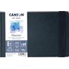 Canson Professional Book, Carta per acquerelli, grana fine, 300 gsm, Quaderno cucito, copertina rigida, 21,6 x 14 cm, bianco, 24 fogli