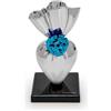 Scultura Mini Give Yourself Sequenze Argento e Azzurro H12