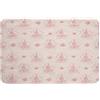 Manfei Dreamy Castle - Tappetini da bagno con stampa floreale rosa con corona floreale, graziosi tappeti da bagno con principesse magiche, decorazione per la stanza dei bambini e ragazze, tappetini in