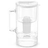 Wessper Caraffa Filtrante di Vetro con 1 Cartuccia Aquaclassic (Compatibile con Brita Classic), Elimina Cloro, Impurità e Metalli Pesanti, 3 Litri, Bianco