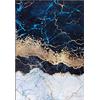 Mazovia Tappeto Salotto Moderno - Tapeto Stampato a Pelo Corto - Morbido Tappeto Camera da Letto - Antiscivolo Tapeto TOSCANA - Tappeto Salotto Motivo Marmo Astratto - Blu Grigio Oro 120x170cm