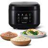 Panasonic SR-DA152KXE Cuociriso Automatica con Vapore, 1,5 litri (8 porzioni), Fuzzy Logic, Indicazione Livello Acqua, Senza BPA, Mantenimento in Caldo, Avvio Ritardato, Nero