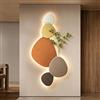 HLDJYLZS Decorazione da Parete LED 3D, Scultura Murale in Arenaria, Quadro in Rilievo con Retroilluminazione, Grande per Soggiorno Camera Letto Ingresso Corridoio(A,70 * 140CM)