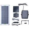 ReachMall Termoventilatore ad energia solare, 30 W, 12 V, portatile, con pannello in silicone cristallino, per auto, campeggio, all'aperto, nero