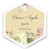 Generico Etichette Bomboniere Personalizzate con Testo e Immagine. Set 20 Pz | Bigliettini con Nome, Data o Logo per Matrimonio, Battesimo, Comunione, Cresima, Compleanno, Anniversario. (ESAGONO 1)