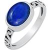 Sterling Silver Jewelry Anello solitario da donna con pietra preziosa naturale, placcato in argento Sterling 925, forma ovale, realizzato a mano, leggero, gioiello alla moda, perfetto per anniversario di matrimonio e