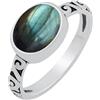 Sterling Silver Jewelry Anello solitario da donna con pietra preziosa naturale, placcato in argento Sterling 925, forma ovale, realizzato a mano, leggero, gioiello alla moda, perfetto per anniversario di matrimonio e