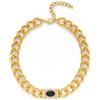 ENSKEFEN Collana girocollo regolabile in oro da donna, Adjustable Size, Ottone, Nessuna pietra preziosa