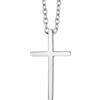 Richsteel Argento Crocifisso Collana Uomo collana Croce Uomo in Acciaio Inossidabile Superficie Liscia Croce Semplice 42MM Catenina 50+5CM Impermeabile Non Scolorisce