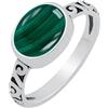 Sterling Silver Jewelry Anelli solitari con gemme naturali per donne - Anelli di forma ovale fatti a mano - Gioielli leggeri con pietre portafortuna alla moda - Perfetti per anniversari di matrimonio e occasioni speciali