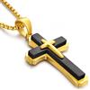 ZDaoBen Collana Croce Uomo Acciaio Inossidabile 316L Ciondolo Croce da Uomo Regali Gioielli Cristiani per Donna 60 cm