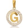 Gioielleria Bucci CIONDOLO LETTERA G IN ORO GIALLO 18 KT CON ZIRCONI BIANCHI + COLLANA LACCIO IN OMAGGIO