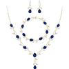 EVER FAITH Set di gioielli da sposa per damigella d'onore Teardrop Cubic Zirconia foglia di vite sposa prom collana pendenti orecchini bracciale da donna, 45cm bis 49.5cm, Zirconia cubica