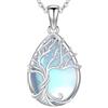 Friggem Collana con albero della vita, 925 argento sterling, ciondolo a forma di albero della vita, collana con nodo celtico, gioielli con albero della vita, regali per donne e ragazze, 0.59*0.75 Zoll