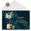Joli Coon Biglietto auguri compleanno, ELEGANT Balloons, ELEGANT | Carta perlata 300g, effetto scintillante, doratura, busta Fine-Art, sigillo in ceralacca autoadesivo