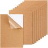 NCOALE 10 fogli di sughero autoadesivi, 30 x 21 cm, 2 mm, in sughero per la parete, sottobicchieri in sughero, decorazione da tavolo