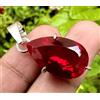 Gravitygems 24.60 CT Naturale Rosso Rubino Taglio a Pera 925 Solid Argento Certificato Gemma