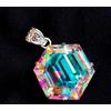 Gravity Gems Ciondolo In Argento Sterling 925 Con Topazio Mistico A Esagono 50 Ct