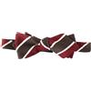 Suitsupply Uomo Cravatta a Farfalla 45 CM Marrone Rosso Righe Puro Seta Classico
